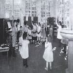Ellen Yale Stephens in her American Montessori School; 1912
