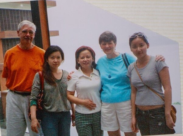 Ken and Beth Bronsil with Sharon Chang at Sun Moon Lake