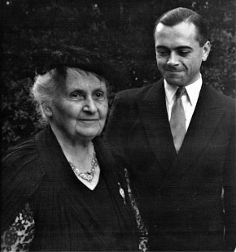 Mario Montessori Jr. with Maria Montessori