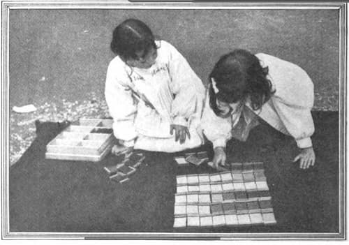 Children Working with the original Montessori color tablets