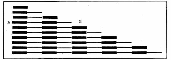 Diagram of the Montessori Number Rods
